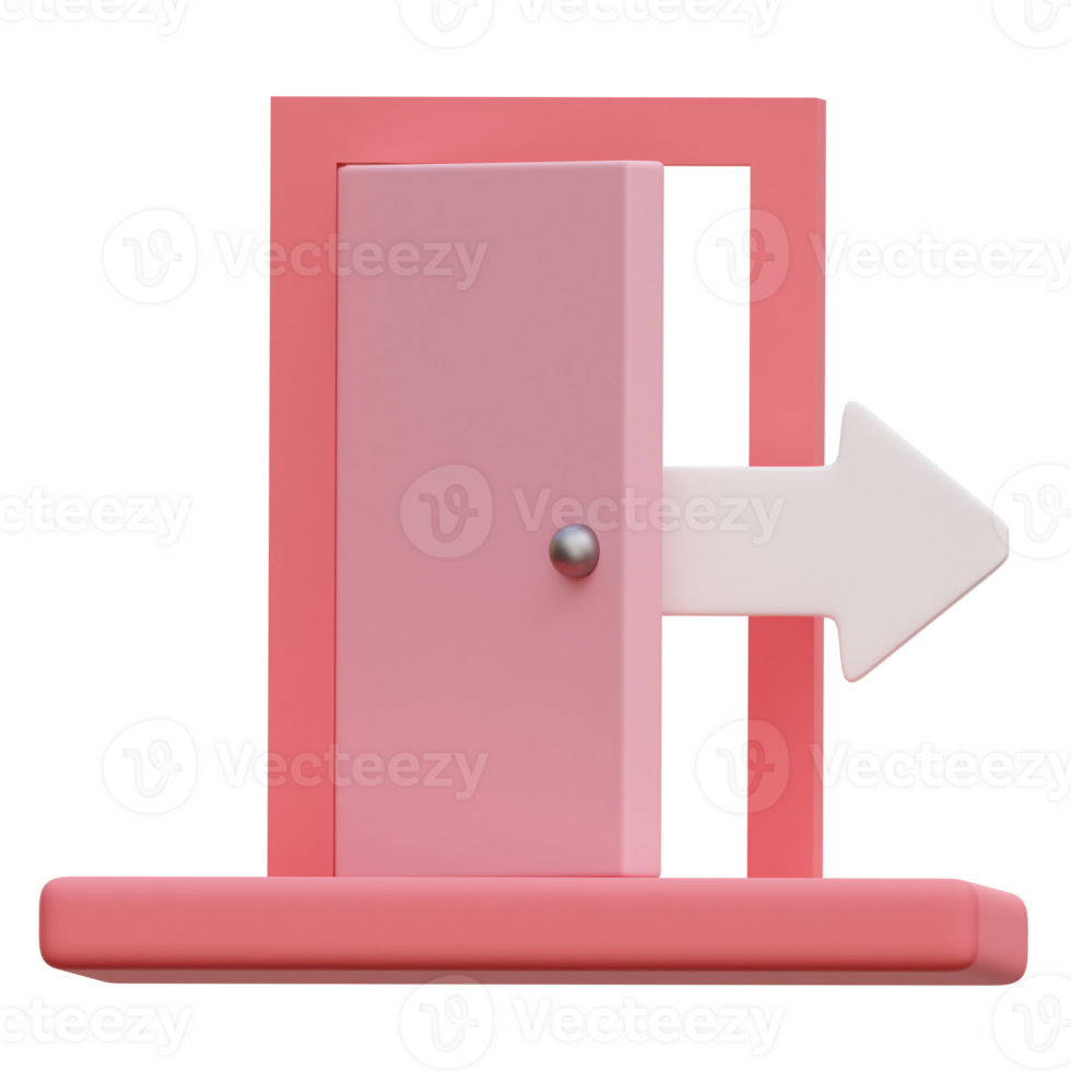 Exit Door 3D Icon Illustration png