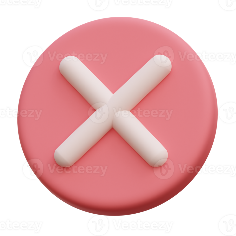 Close 3D Icon Illustration png