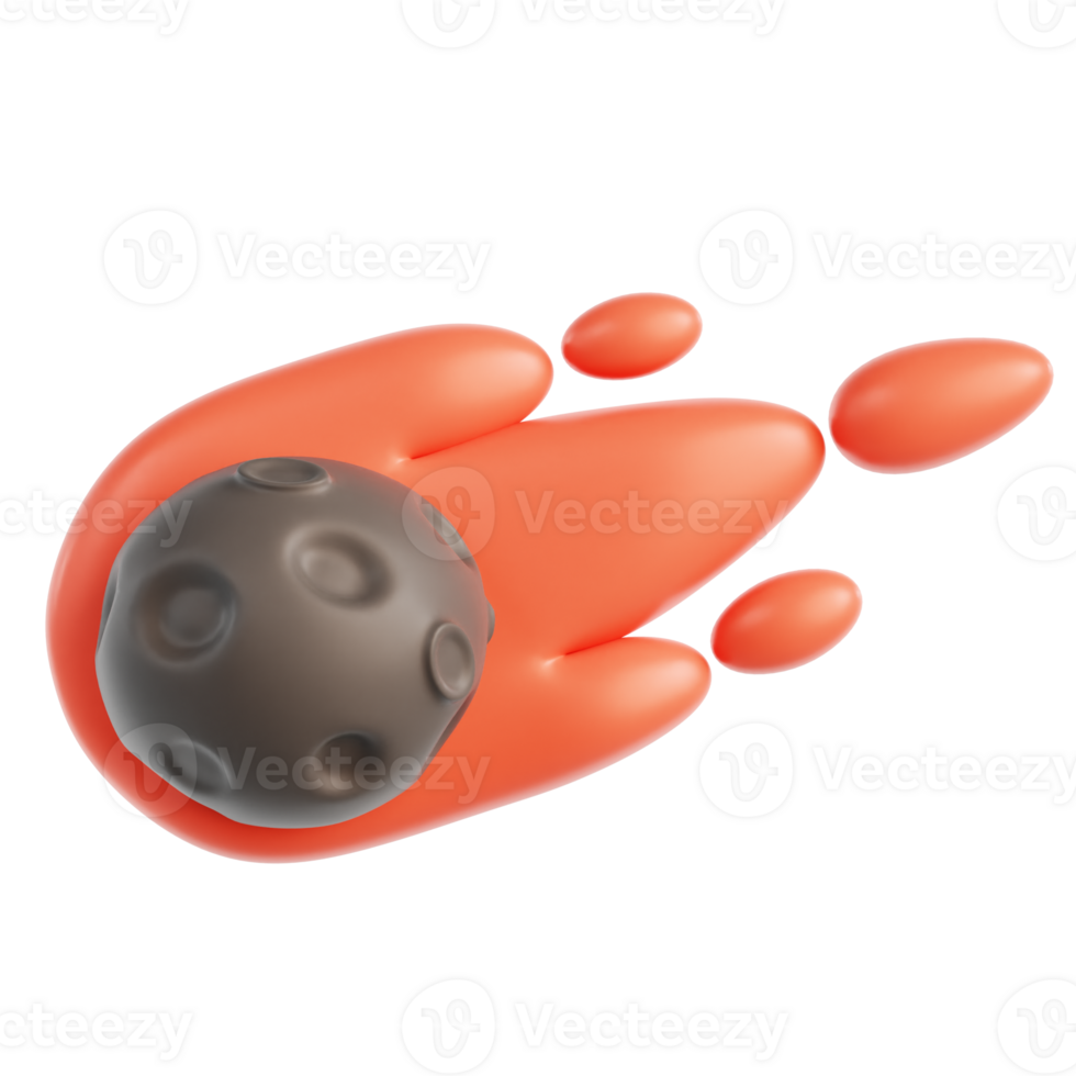 Falling Meteor 3D Icon Illustration png