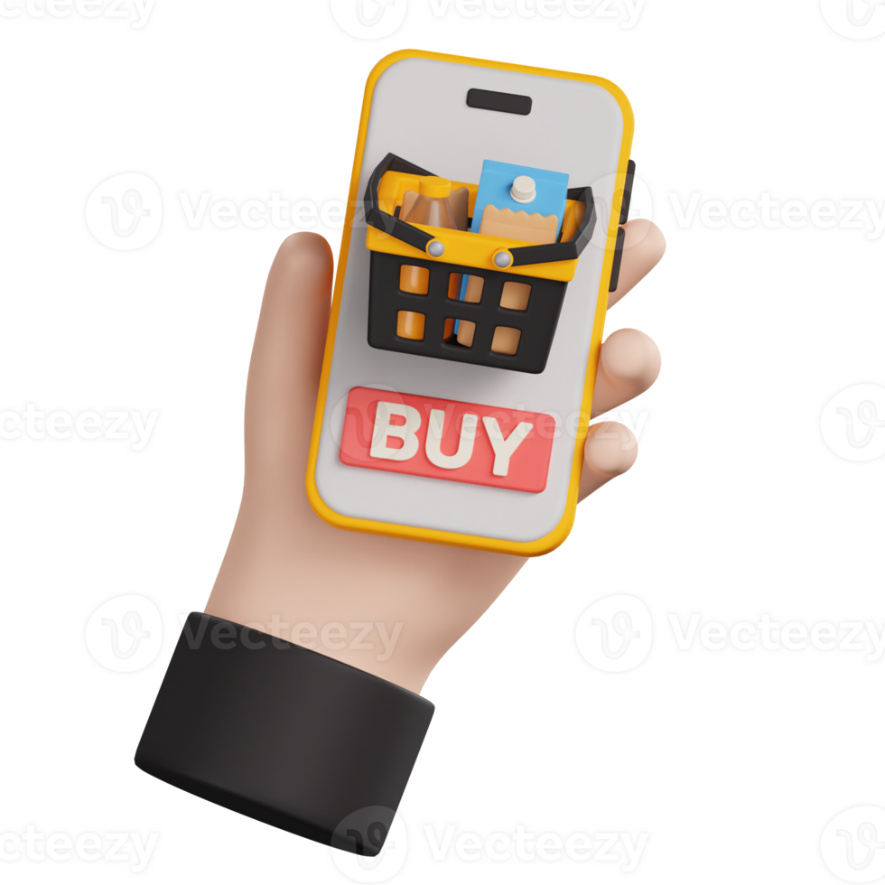 3D Online Shopping Cart Icon Illustration png
