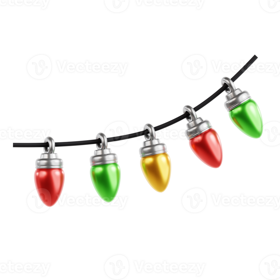 Christmas Decorative Lights 3D Icon Illustration png