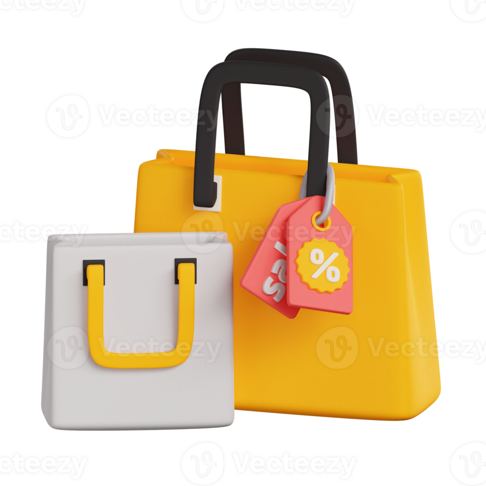 3D Shopping Bag Icon Illustration png