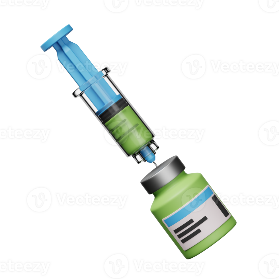 Vaccine Syringe 3D Icon Illustration png
