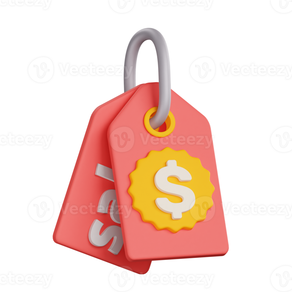 3d preço tag ícone ilustração png
