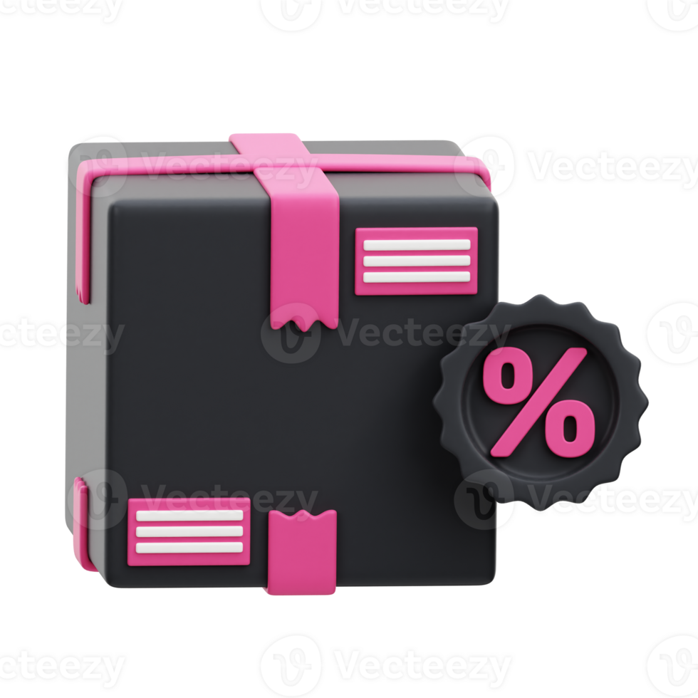 Discount Package 3D Icon Illustration png