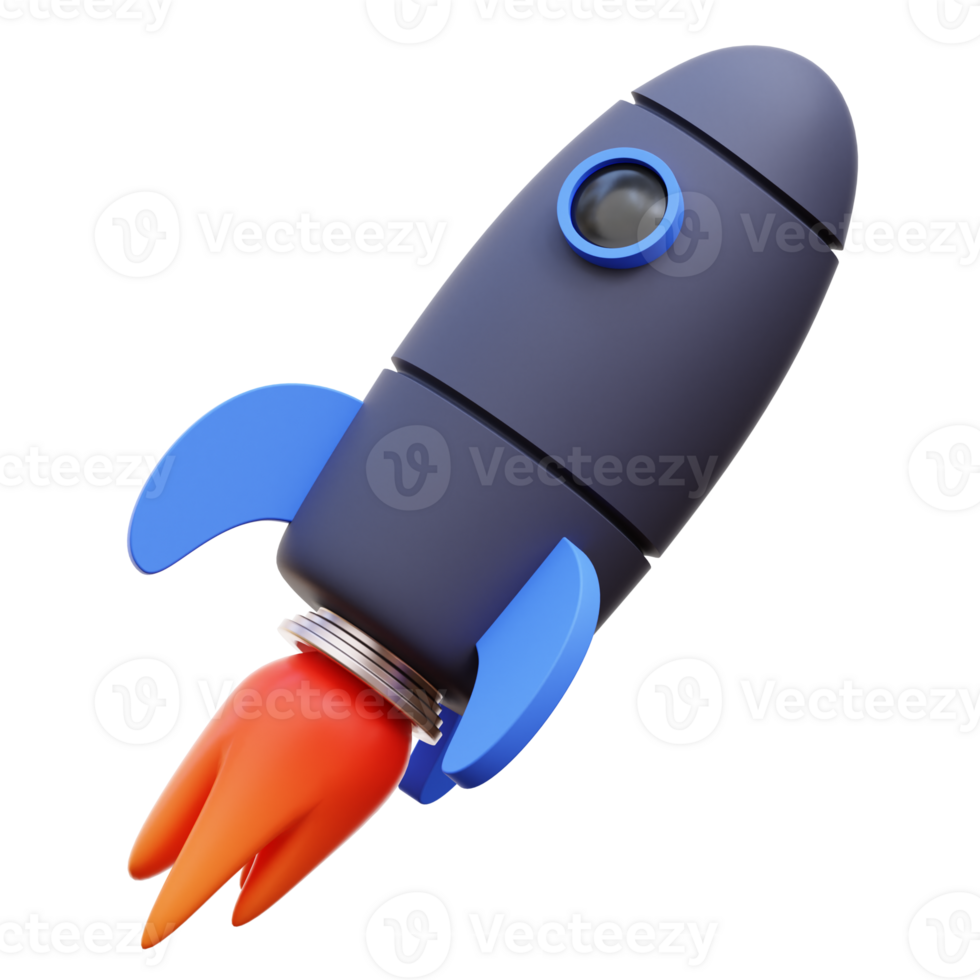 Rocket Launch 3D Illustration png
