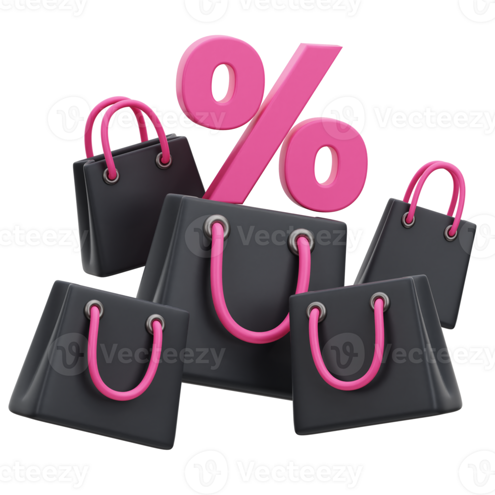 Shopping Bag 3D Icon Illustration png