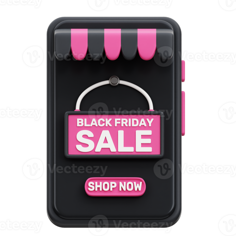 Online Shop Black Friday Sale 3D Icon Illustration png