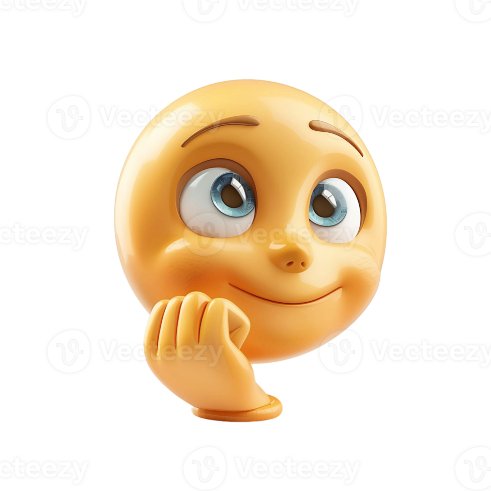 3D Thinking Face Emoji Perfect for Visuals png