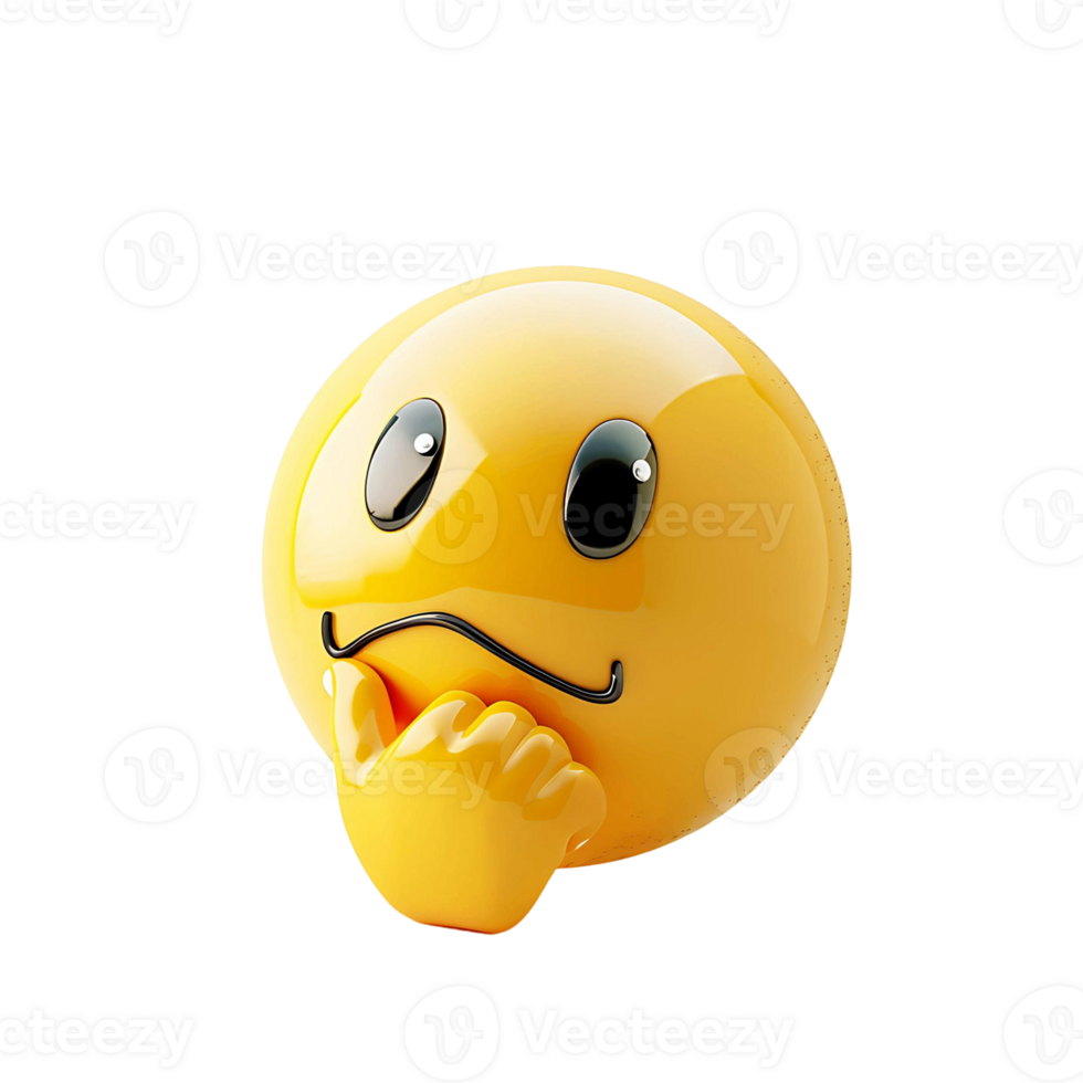 Thinking Face 3D Emoji Ready for Use png
