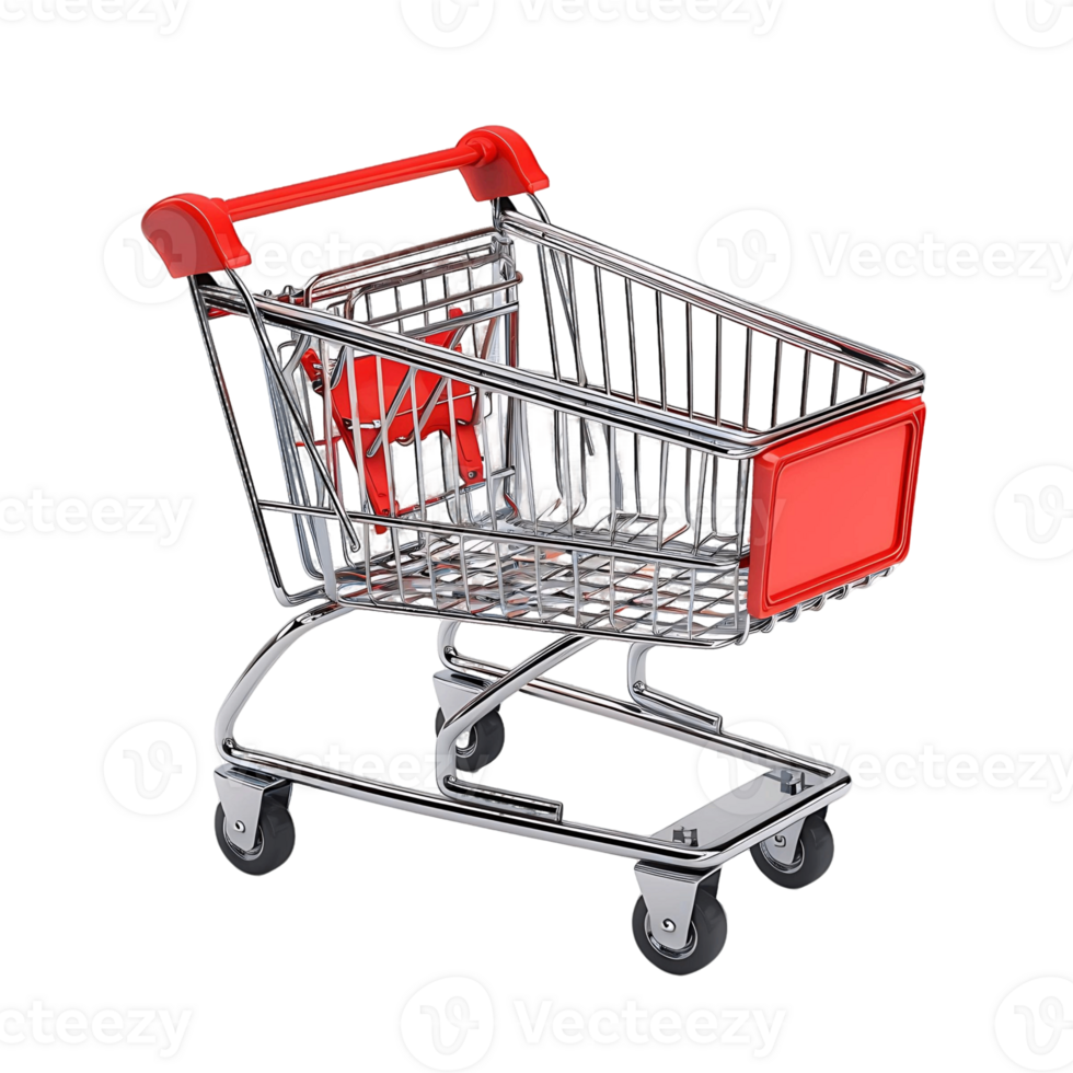 Shopping Cart 3D Rendering Ready for Use png