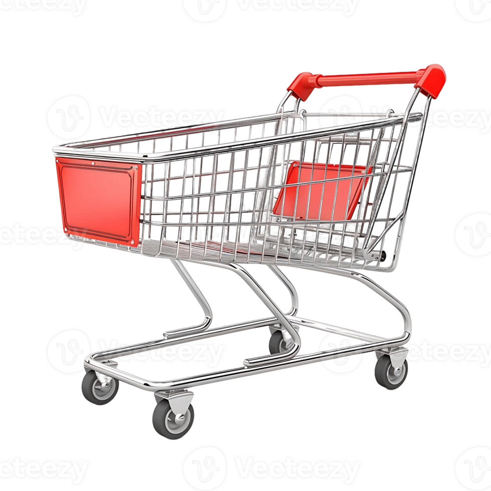 High Quality Shopping Cart 3D Rendering Isolated png