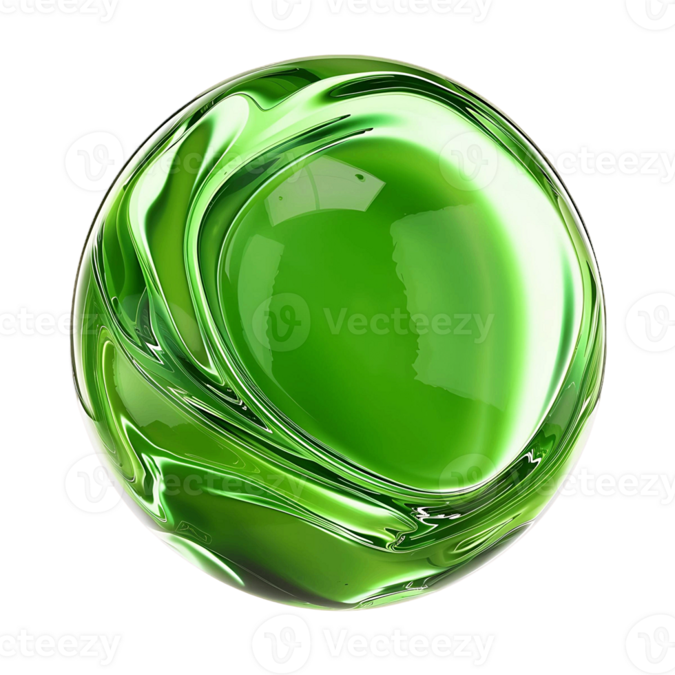 Stunning 3D Rendering of Green Cosmetics Liquid Ball png