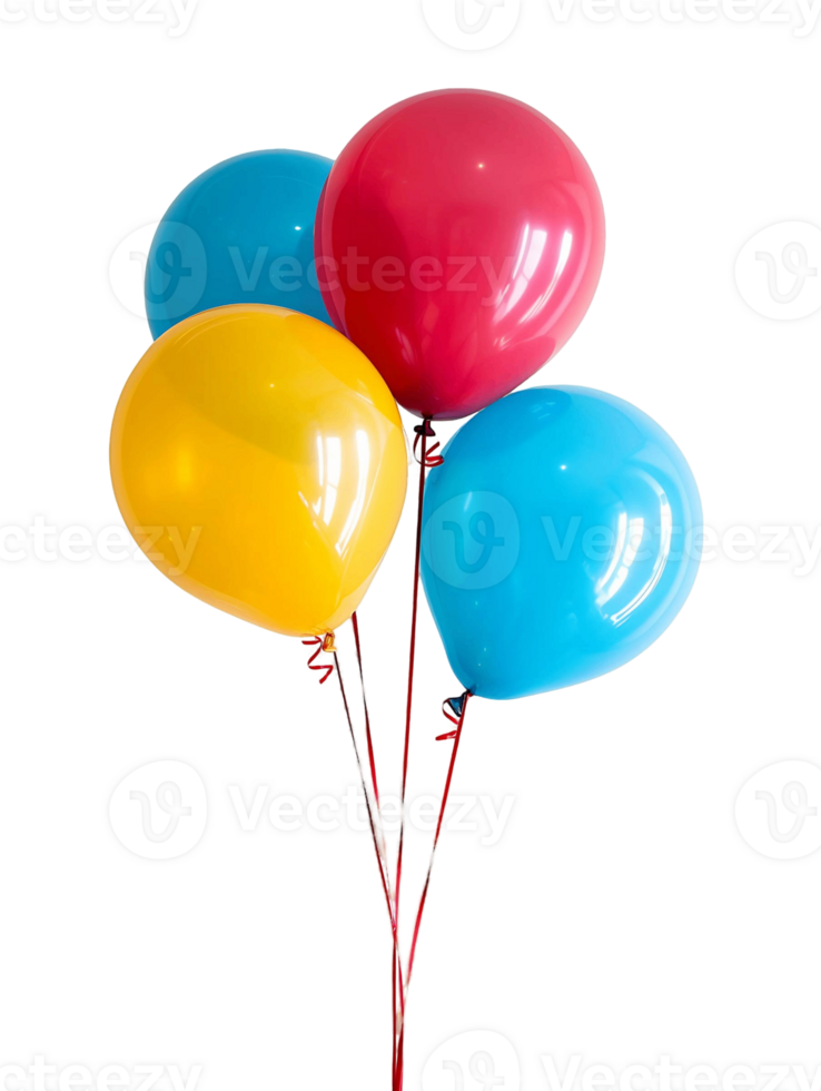 Realistic Colorful Balloons Isolated on Transparent png