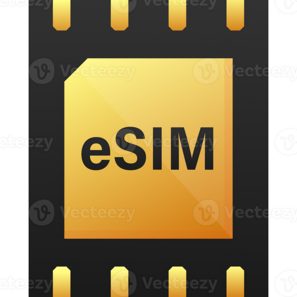 Digital e sim chip motherboard digital chip. Modern icon. White background. template. Communication icon symbol. png