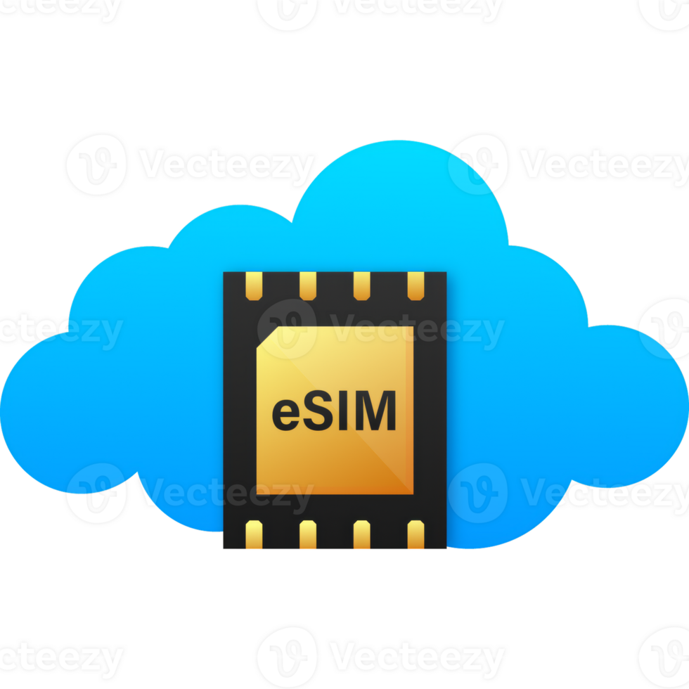 Digital e sim chip motherboard digital chip. Modern icon. White background. template. Communication icon symbol. png