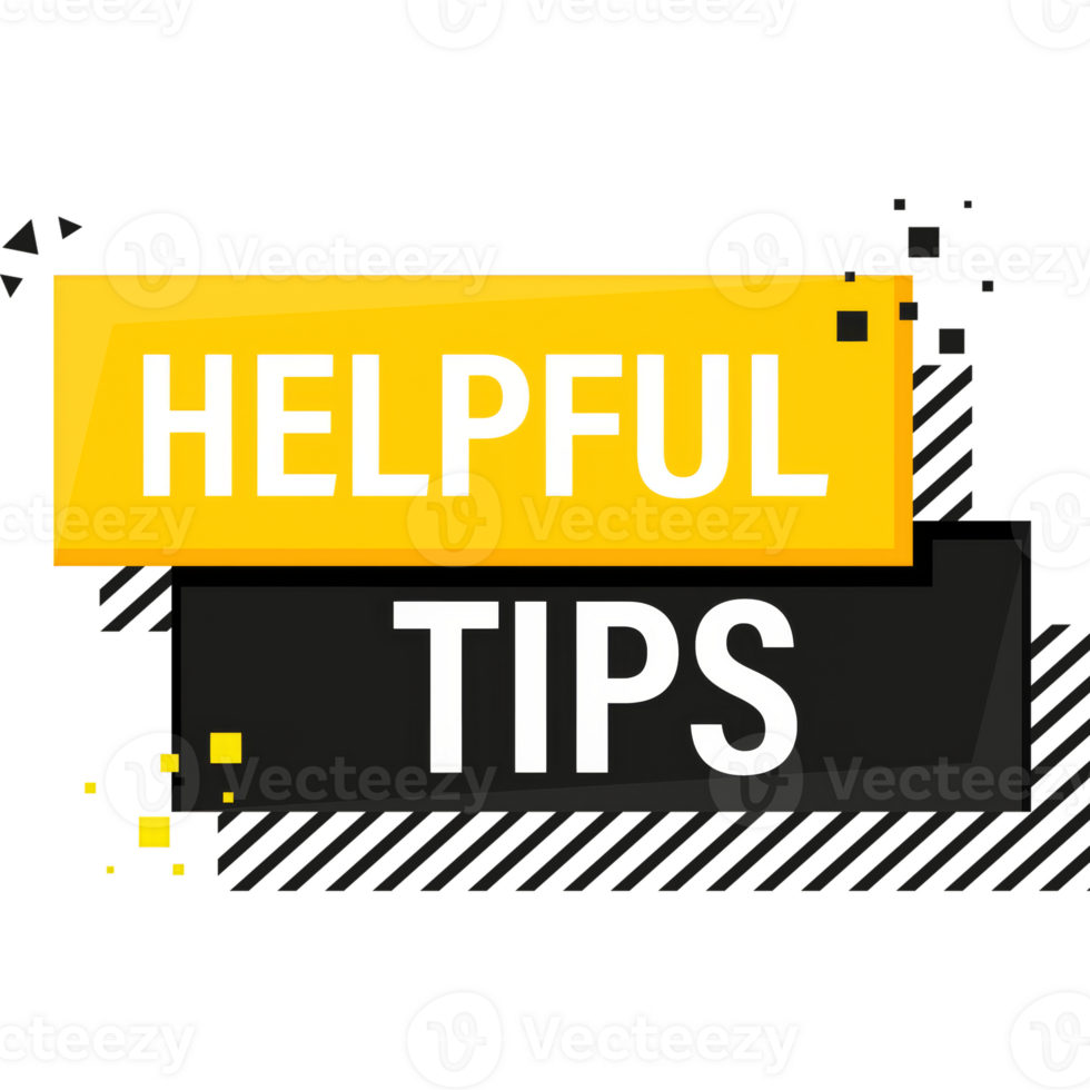 Helpful tips megaphone yellow banner in 3D style on white background. illustration. png