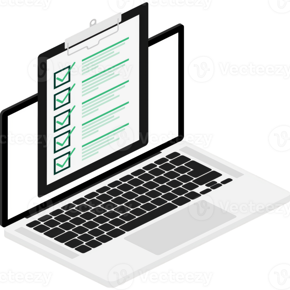 Check List tablet on white background. Ok sign. illustration. png