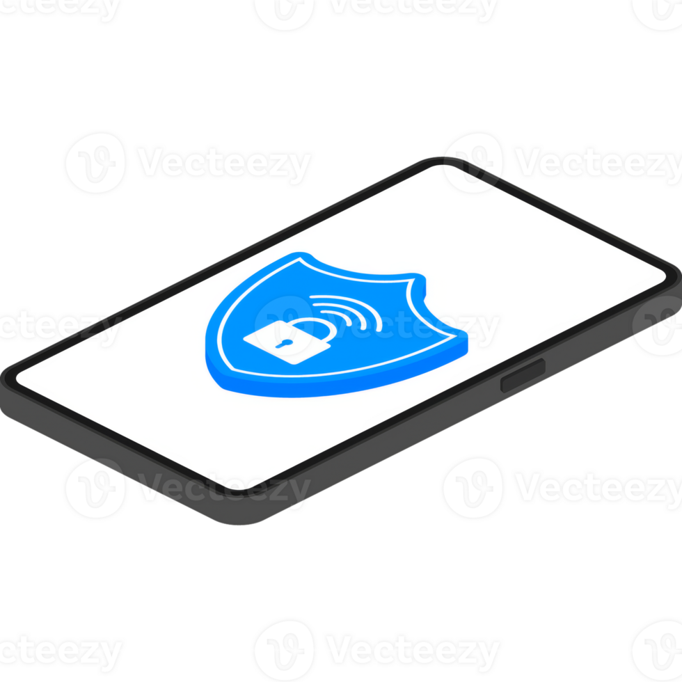 VPN flat blue secure label on white background. illustration. png