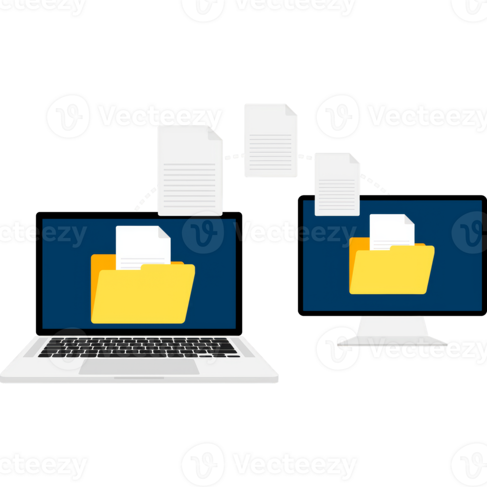 Modern flat icon with file transfer on white background. Document icon . Isometric . png