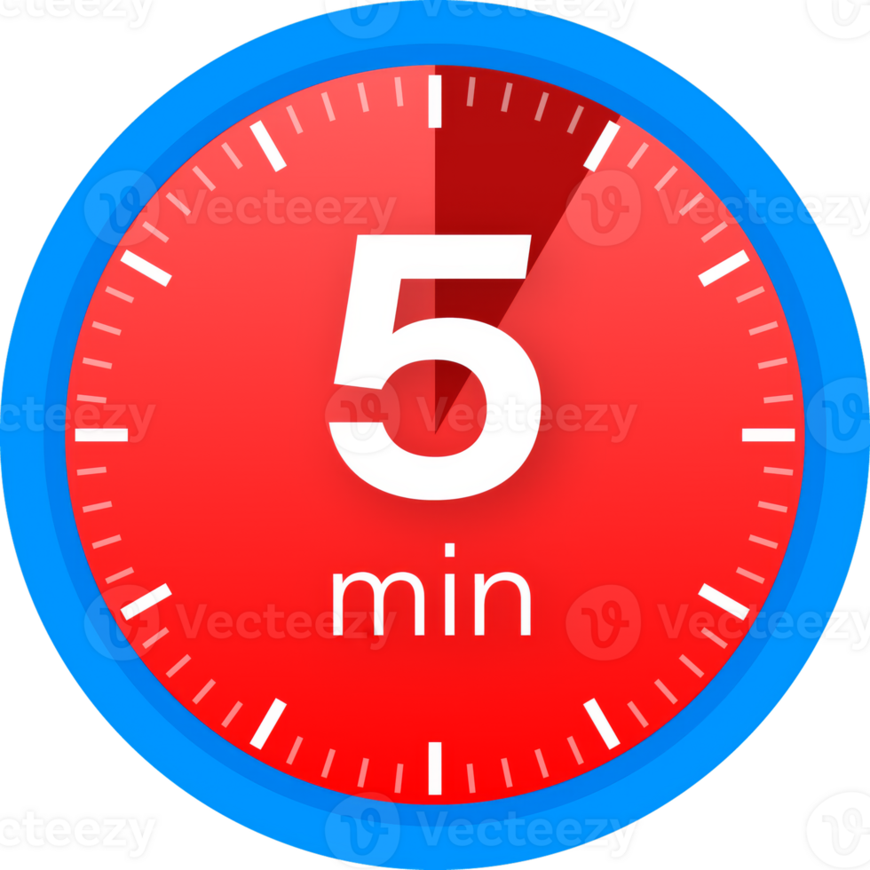 The 5 minutes, stopwatch icon. Stopwatch icon in flat style on a white background. stock illustration. png