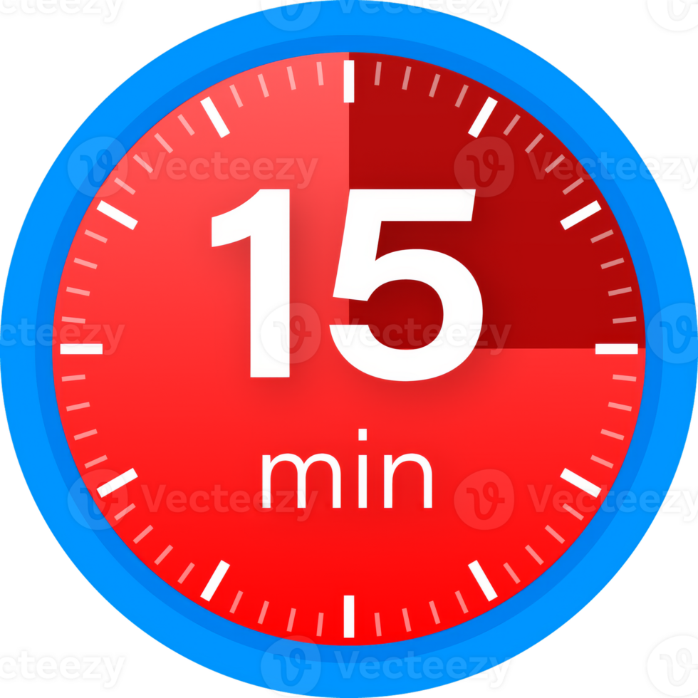 The 15 minutes, stopwatch icon. Stopwatch icon in flat style on a white background. stock illustration. png