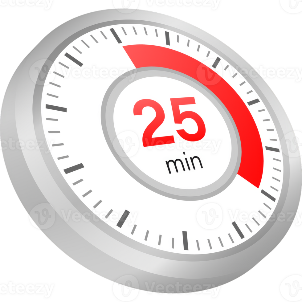 The 25 minutes, stopwatch icon. Stopwatch icon in flat style on a white background. stock illustration. png