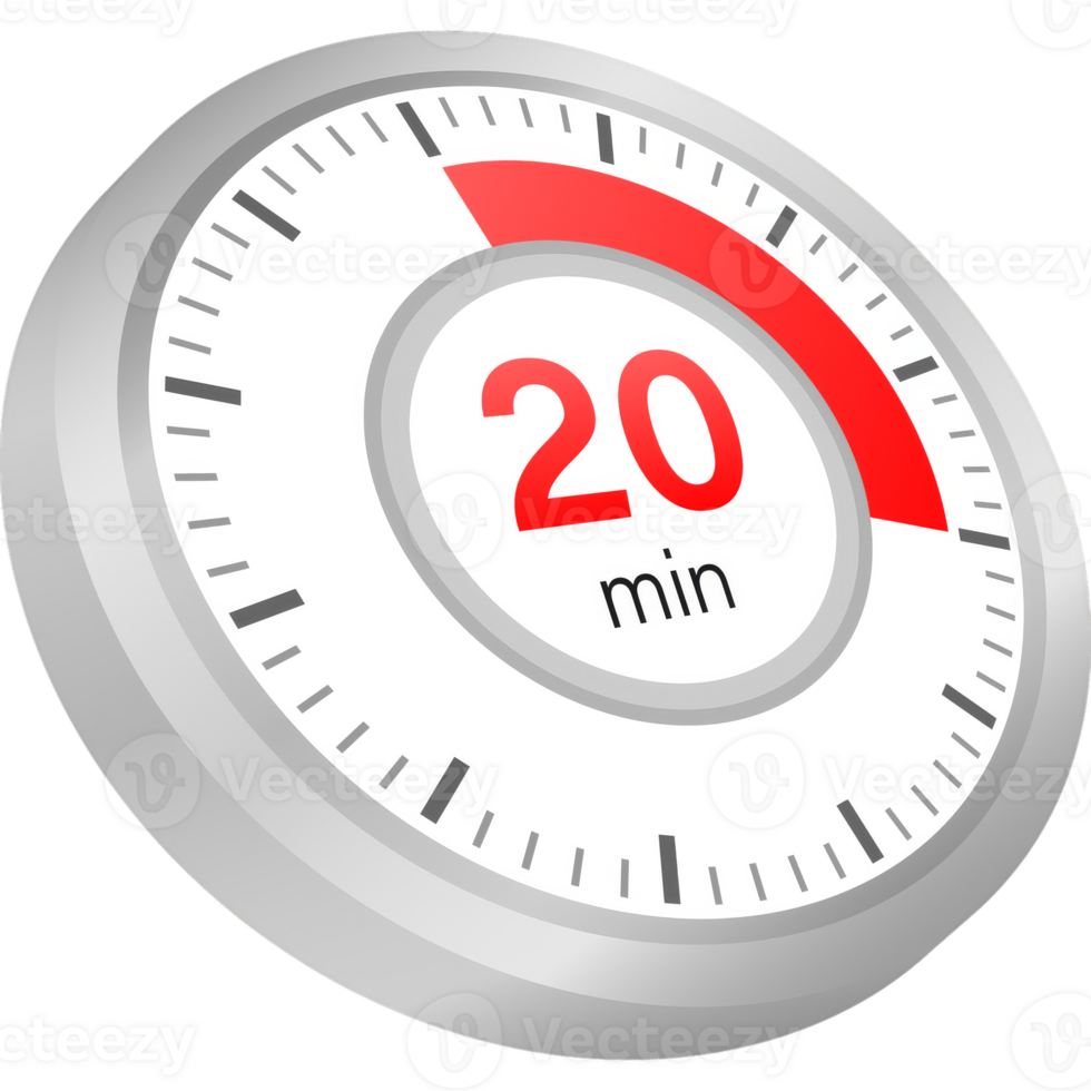 The 20 minutes, stopwatch icon. Stopwatch icon in flat style on a white background. stock illustration. png