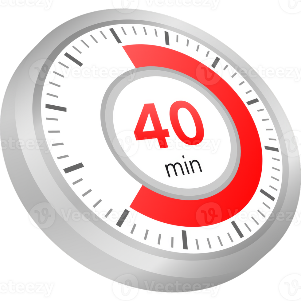 The 40 minutes, stopwatch icon. Stopwatch icon in flat style on a white background. stock illustration. png