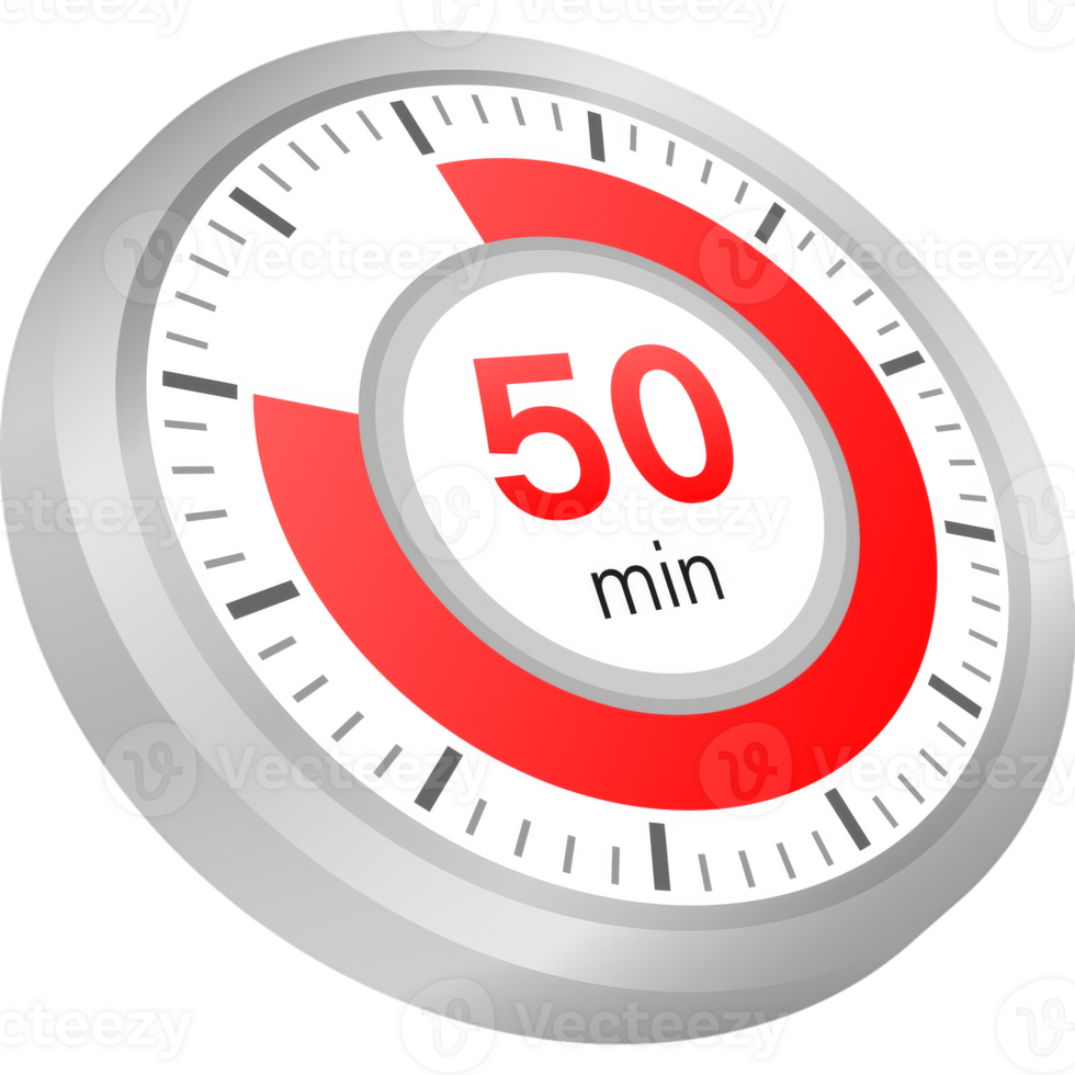 The 50 minutes, stopwatch icon. Stopwatch icon in flat style on a white background. stock illustration. png