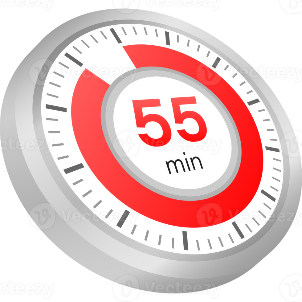 The 55 minutes, stopwatch icon. Stopwatch icon in flat style on a white background. stock illustration. png