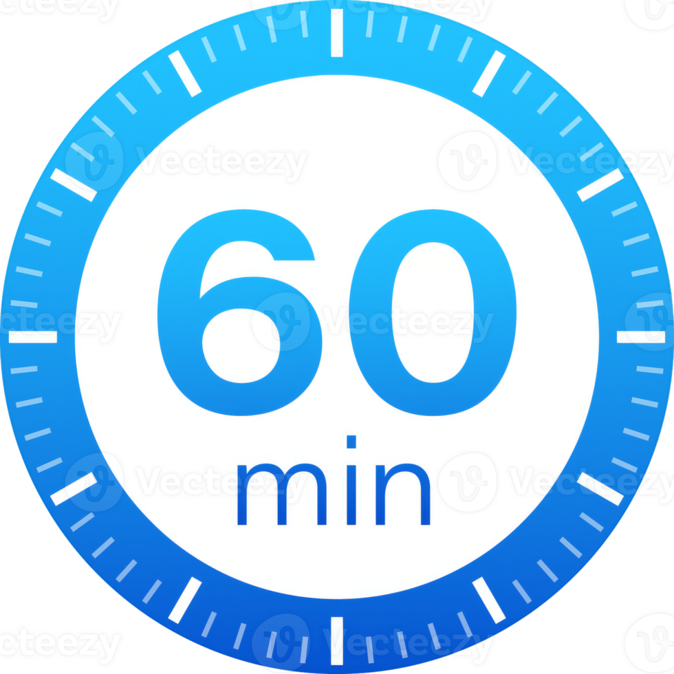 The 60 minutes, stopwatch icon. Stopwatch icon in flat style on a white background. stock illustration. png