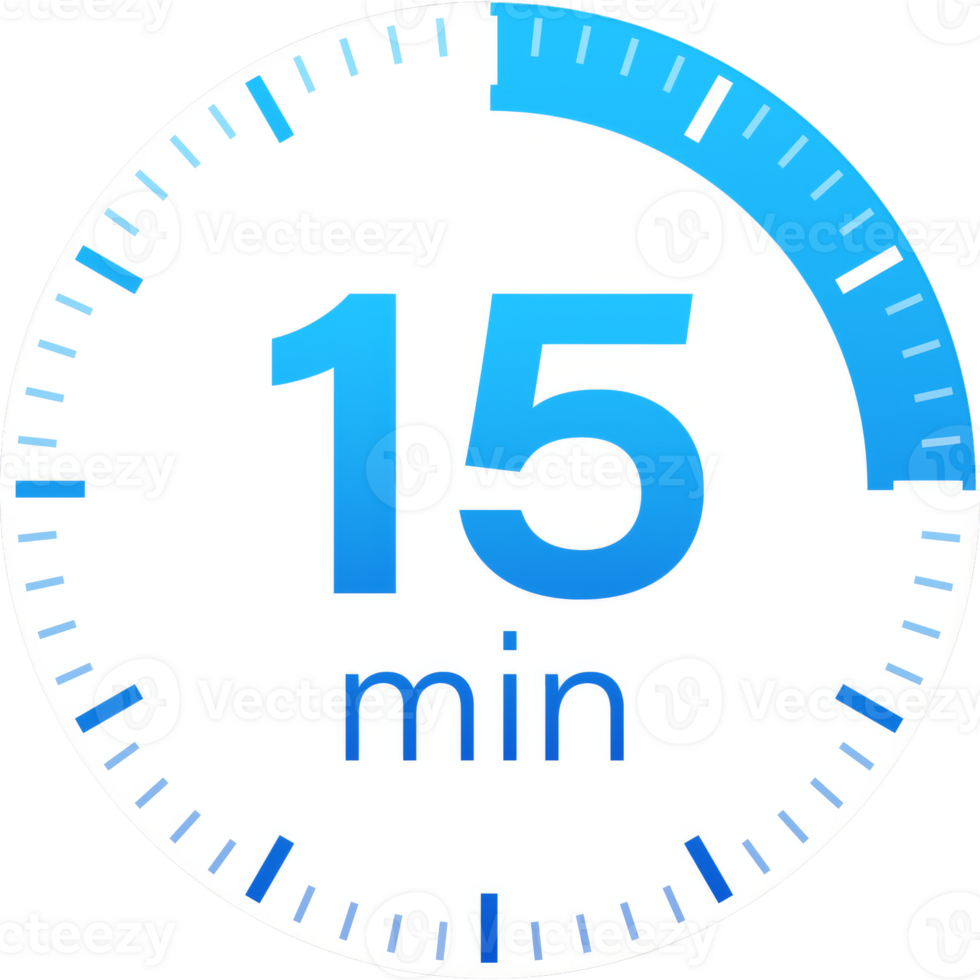 The 15 minutes, stopwatch icon. Stopwatch icon in flat style on a white background. stock illustration. png