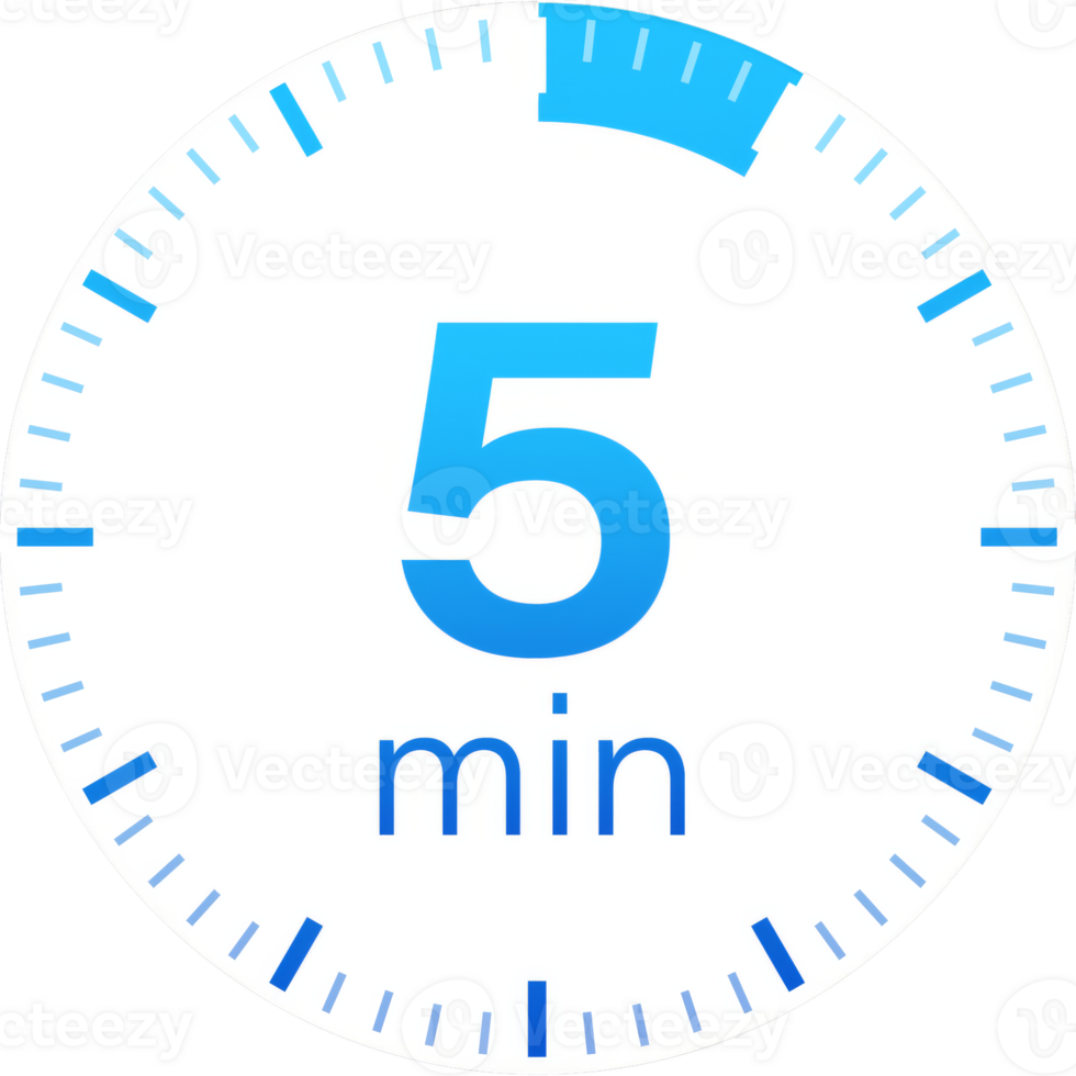The 5 minutes, stopwatch icon. Stopwatch icon in flat style on a white background. stock illustration. png