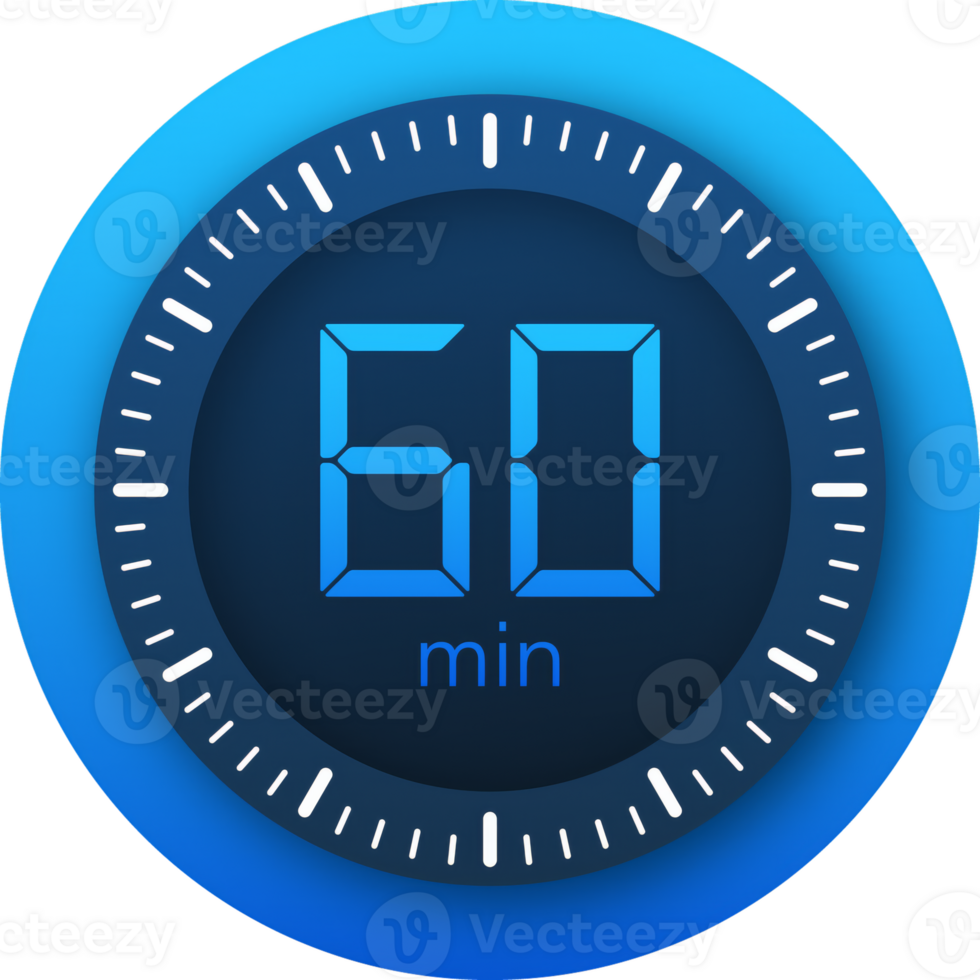The 60 minutes, stopwatch icon. Stopwatch icon in flat style on a white background. stock illustration. png
