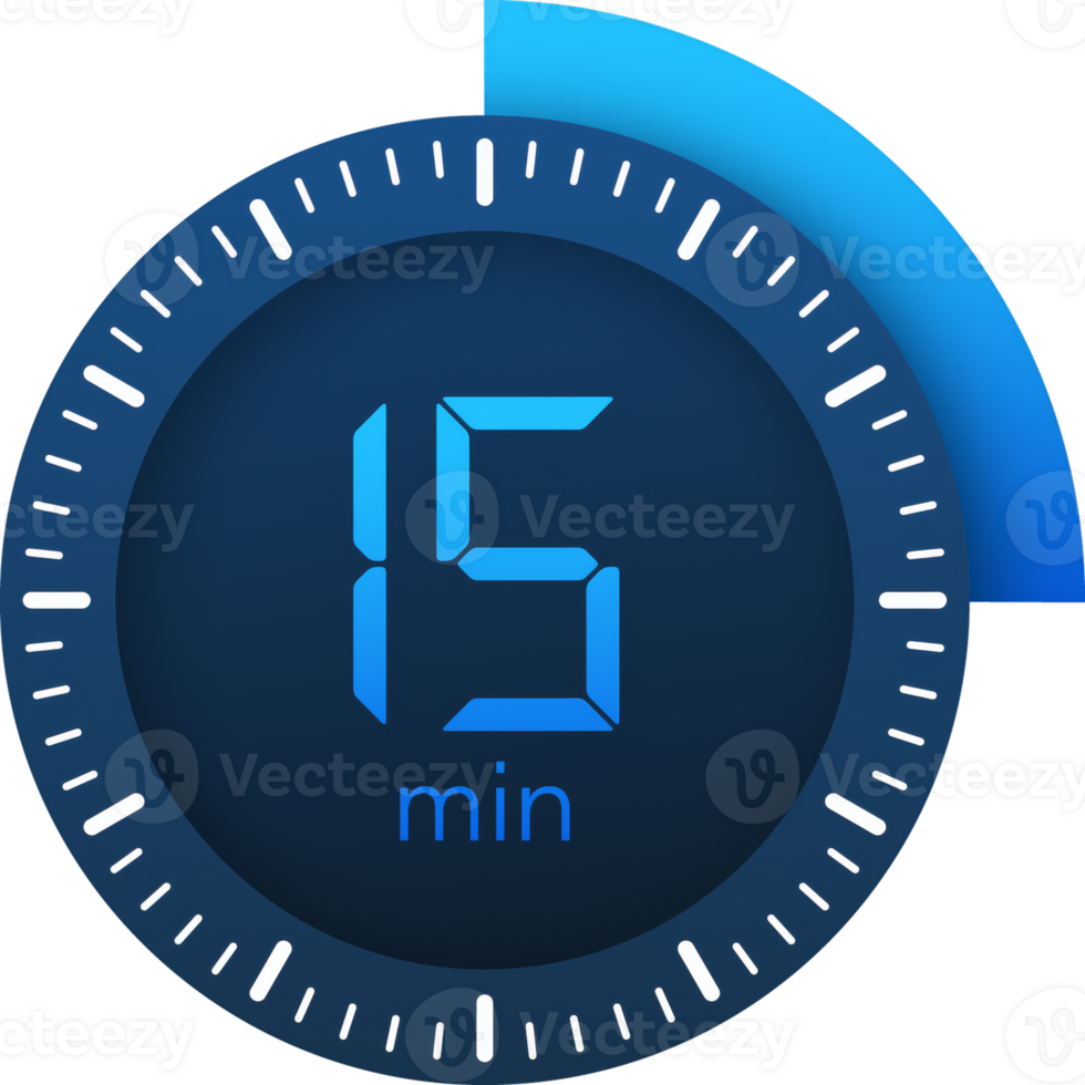 The 15 minutes, stopwatch icon. Stopwatch icon in flat style on a white background. stock illustration. png