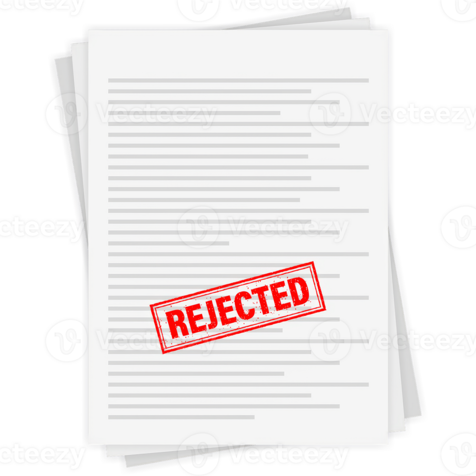 rubber stamps approved and rejected. Document with red and green stamps. png