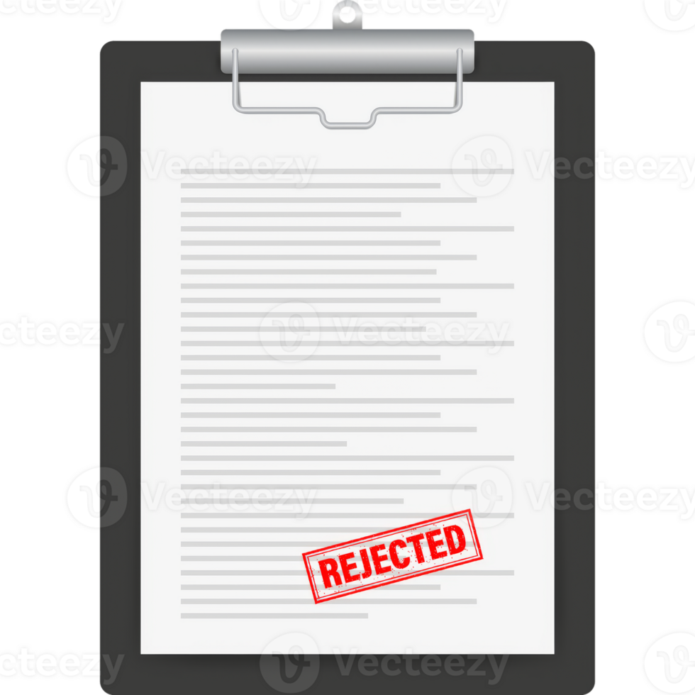 rubber stamps approved and rejected. Document with red and green stamps. png