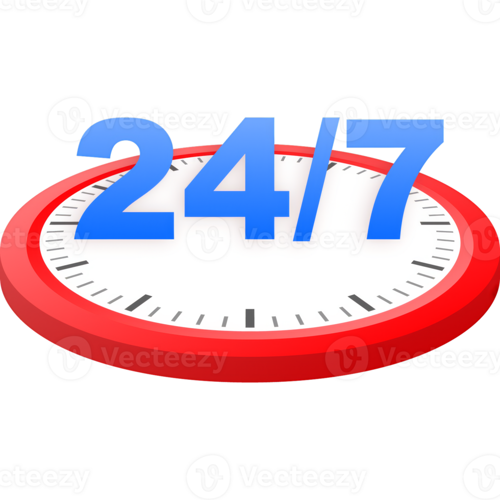 24 hours support in abstract style on white background. Customer service. Online support call center. Flat . Logo . png