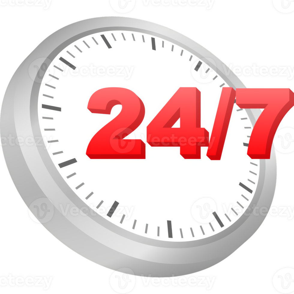 24 hours support in abstract style on white background. Customer service. Online support call center. Flat . Logo . png