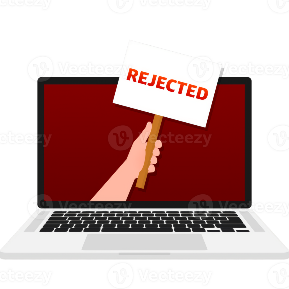 Rejected sign laptop, great design for any purposes. Cross mark. Business concept. business png