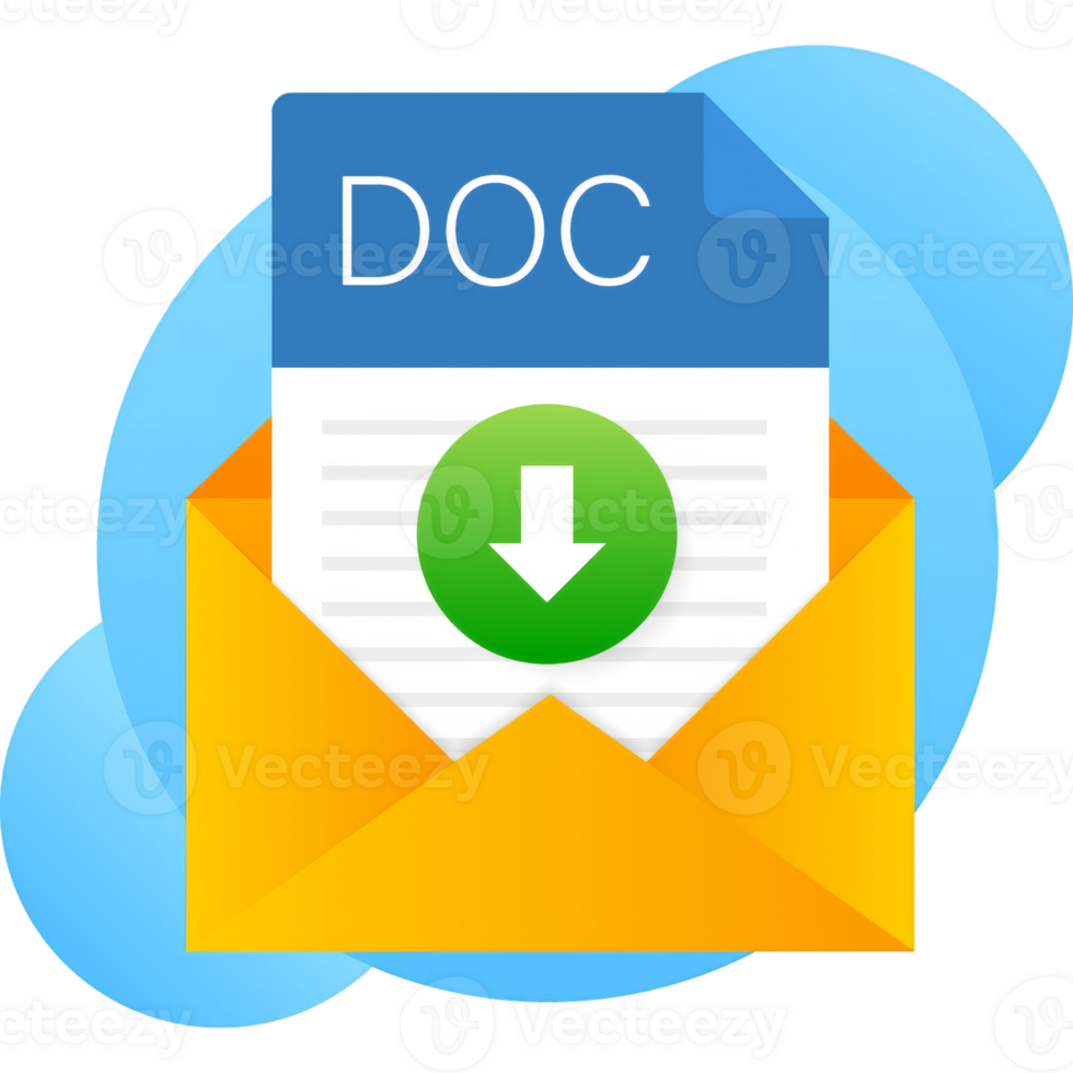DOC file icon. Spreadsheet document type. Modern flat design graphic illustration. DOC icon png