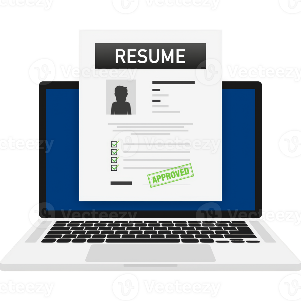 Resume flat. Business management. Document icon illustration png