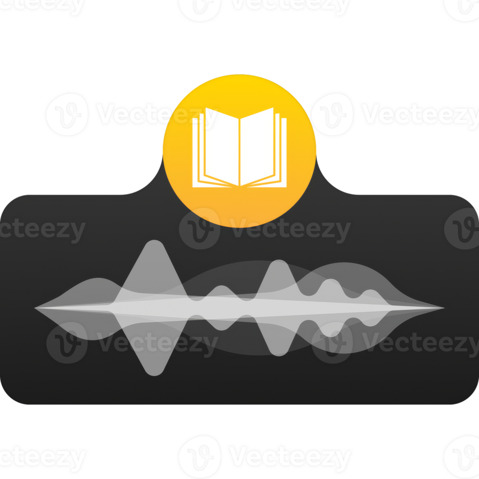 Audio book in flat style on white background. isometric design png