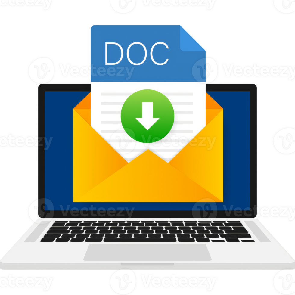 DOC file icon. Spreadsheet document type. Modern flat design graphic illustration. DOC icon png