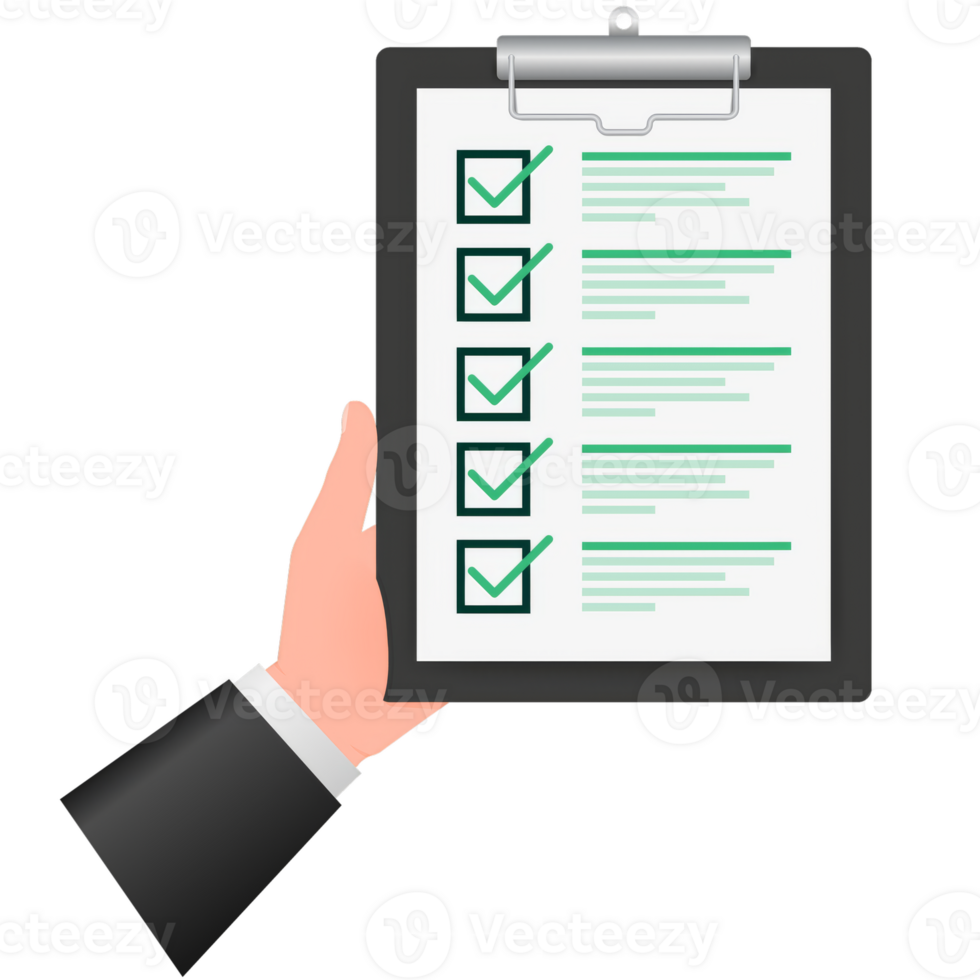 Check List tablet on white background. Ok sign. illustration png