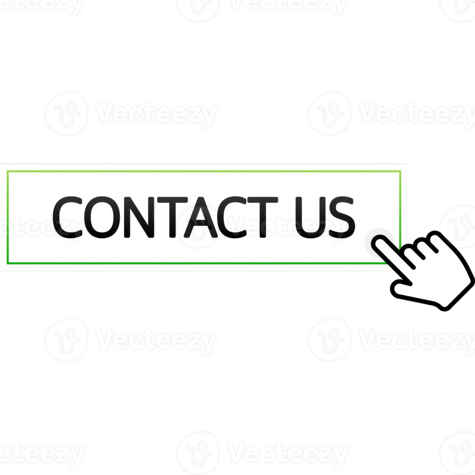 Icon with green contact us button on white background for web marketing design. Flat deign. Social media element. illustration png