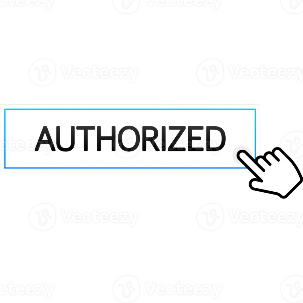 Template with authorized button. Logo, label. illustration png