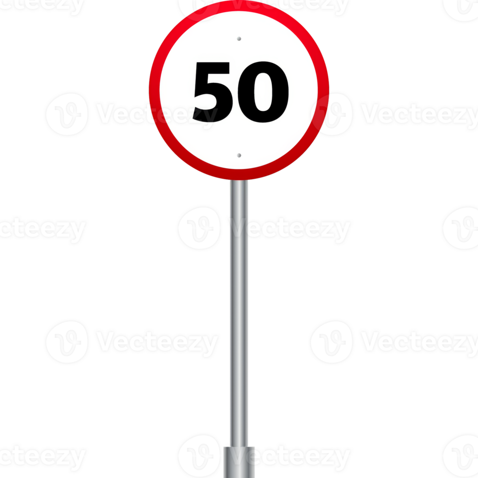 Miles road sign with 50 for web design. Black background. background png