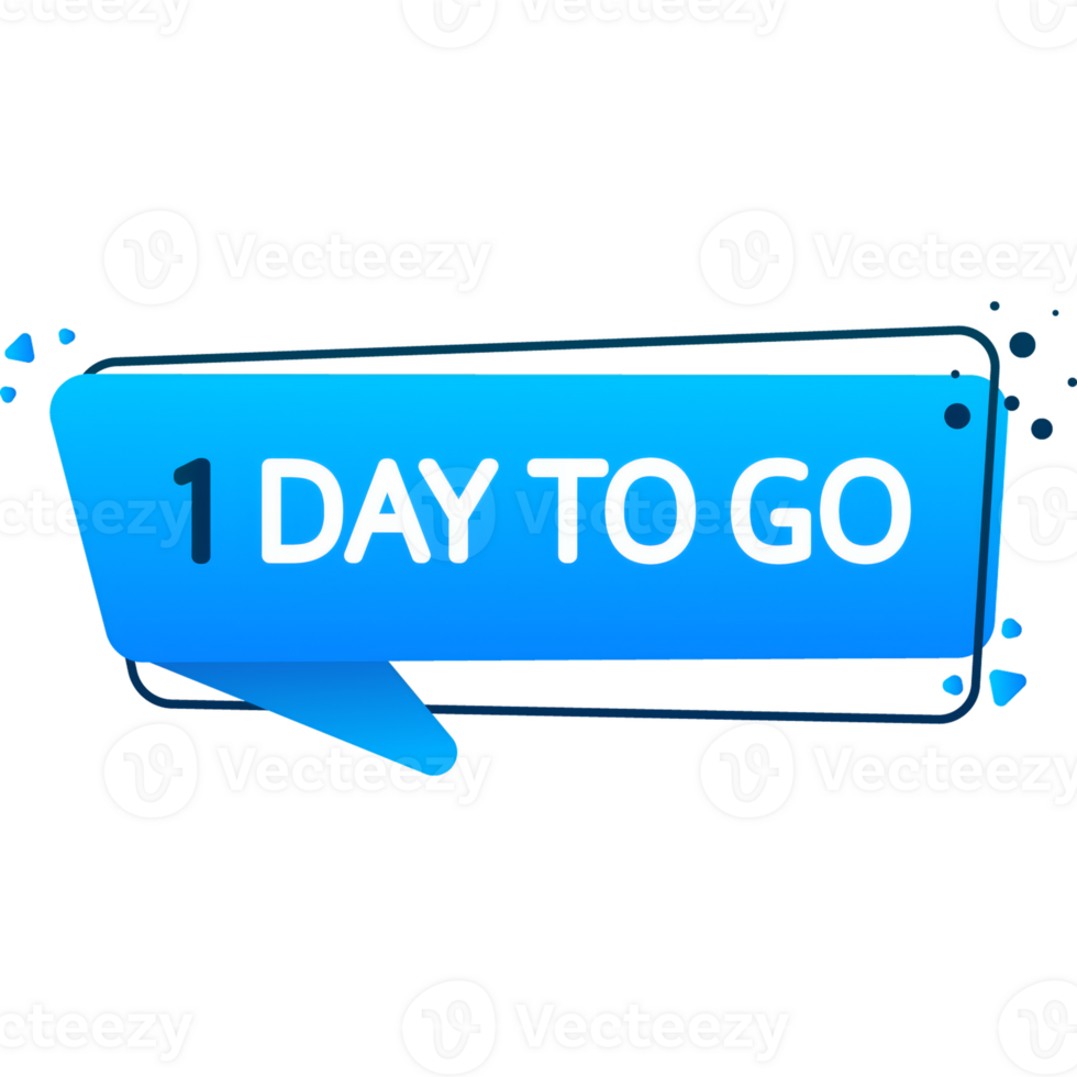 1 Day to go poster in flat style. illustration for any purpose png